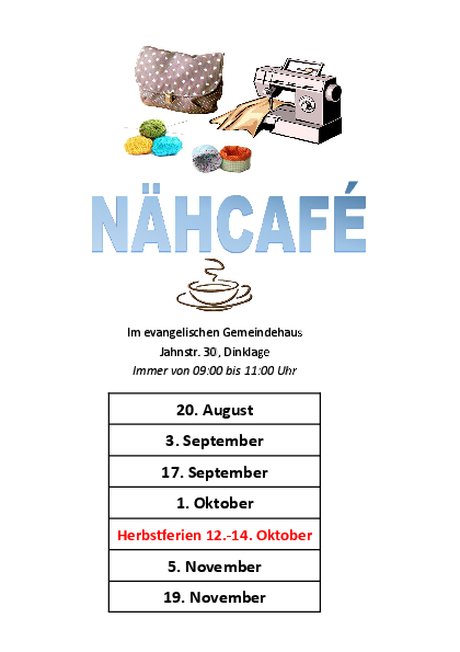 Nähcafe aktuelle Termine