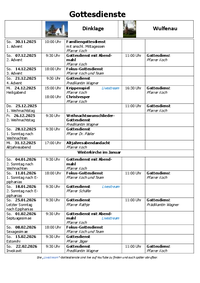 Gottesdienste 12.2052 bis 02.2026